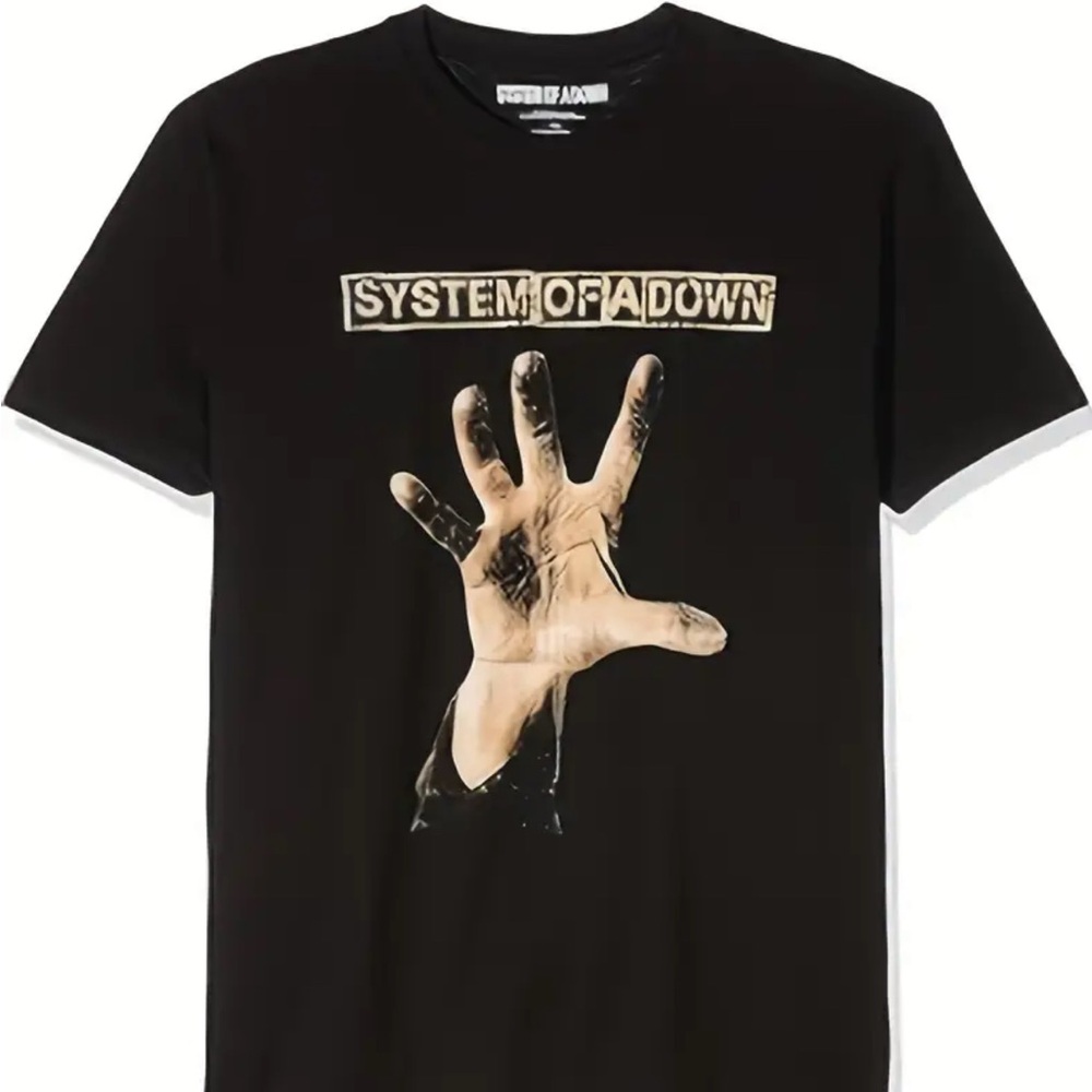 System of a Down Hand Band Tankian Black Graphic T-Shirt Size XL